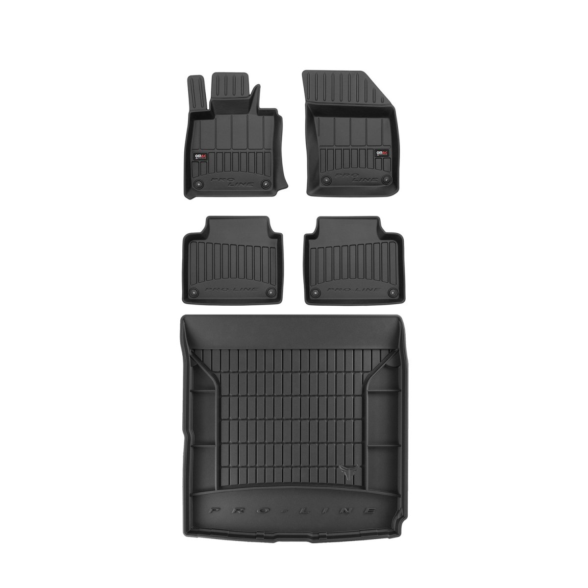 Volvo S90 Floor-Trunk Mats - Omac - 3D Premium - Black - 2017-2024 Volvo S90 Floor-Trunk Mats - Omac - 3D Premium - Black - 2017-2024